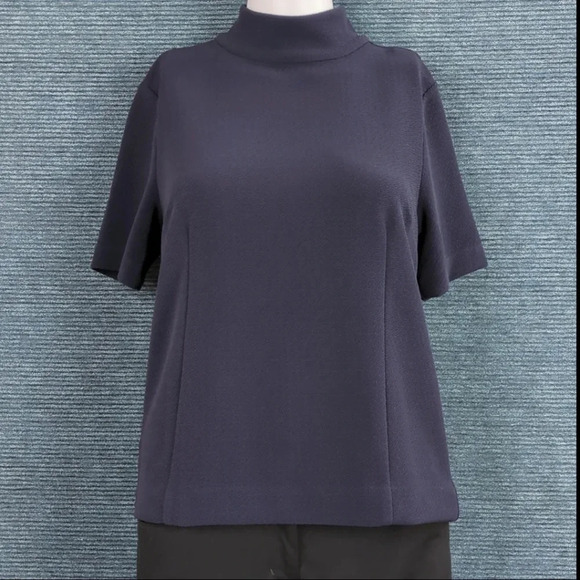 Ann Taylor Mock Neck Polyester Knit Top - Picture 1 of 11